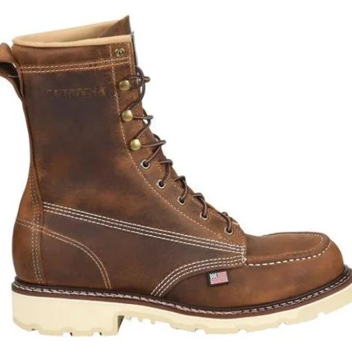 Carolina Men's Ferric 8" Soft Toe USA Made Moc Toe Work Boot - Brown - CA7016