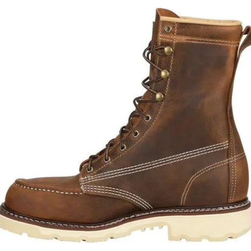 Carolina Men's Ferric 8" Soft Toe USA Made Moc Toe Work Boot - Brown - CA7016