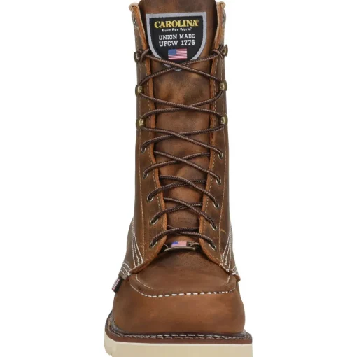 Carolina Men's Ferric 8" Soft Toe USA Made Moc Toe Work Boot - Brown - CA7016