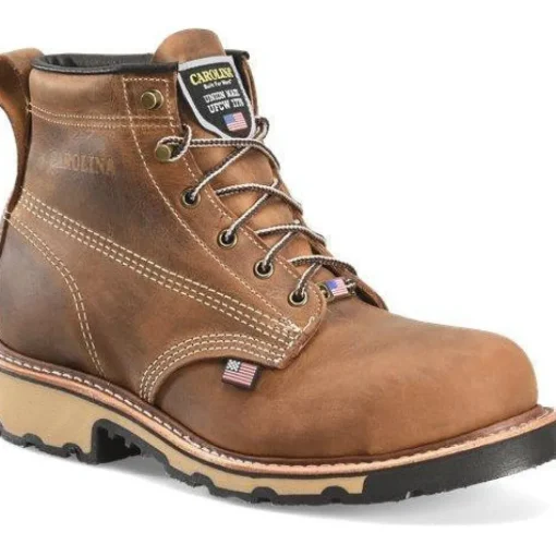 Carolina Men's Ferric 6" Steel Toe Made In USA Work Boot- Brown- CA7829