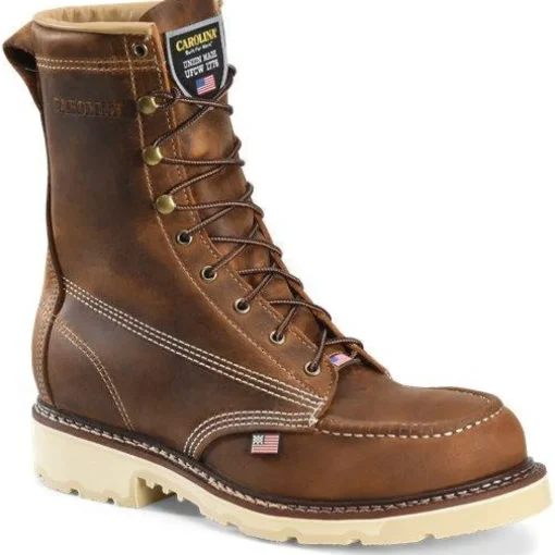 Carolina Men's Ferric USA Made 8" Steel Toe Moc Toe Work Boot - Brown - CA7516