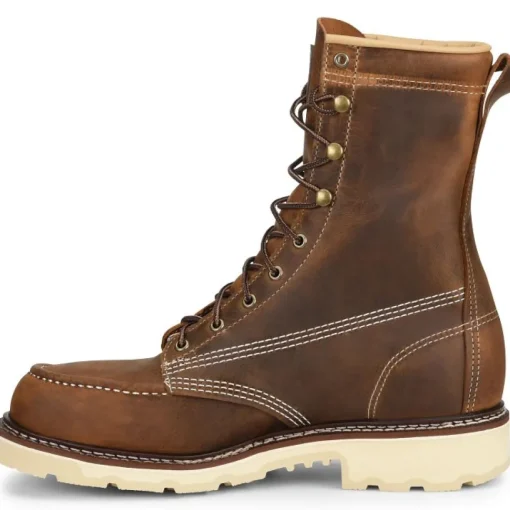 Carolina Men's Ferric USA Made 8" Steel Toe Moc Toe Work Boot - Brown - CA7516