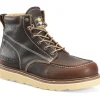 Carolina Men’s Flatiron 6” Moc Toe Wedge Work Boot - Brown - CA7043