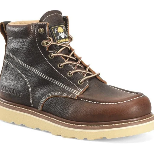 Carolina Men’s Flatiron 6” Moc Toe Wedge Work Boot - Brown - CA7043