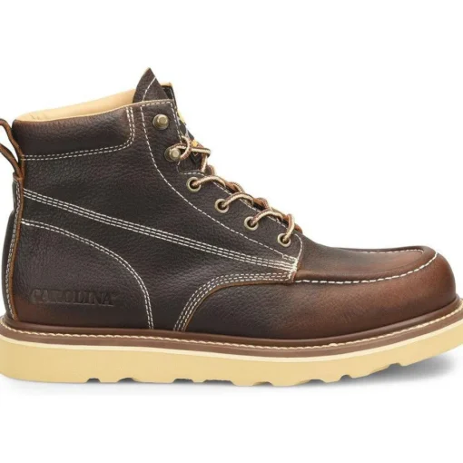 Carolina Men’s Flatiron 6” Moc Toe Wedge Work Boot - Brown - CA7043