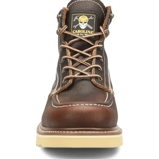 Carolina Men’s Flatiron 6” Moc Toe Wedge Work Boot - Brown - CA7043