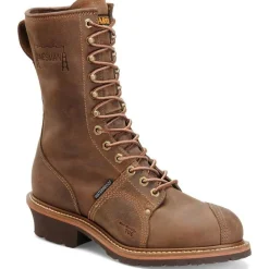 Carolina Men's Linesman 10" Soft Toe WP Slip Resist Work Boot -Brown- CA904