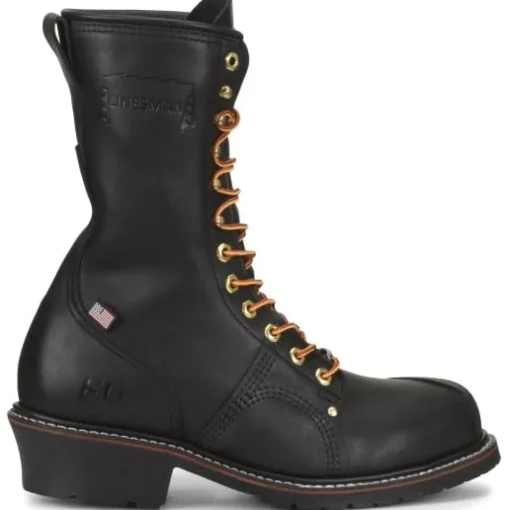 Carolina Men's Linesman 10" Steel Safety Toe USA Made Work Boot - Black - 1905