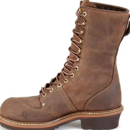 Carolina Men's Linesman 10" Soft Toe WP Slip Resist Work Boot -Brown- CA904