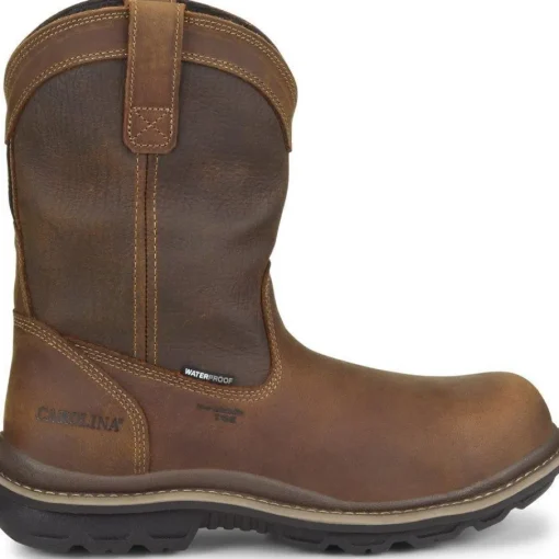 Carolina Men's Mandrel 10" Comp Toe WP Wellington Work Boot- Brown - CA6558
