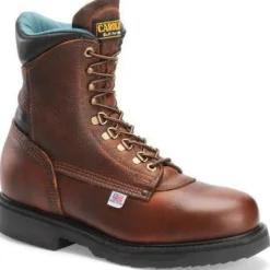 Carolina Men's Sarge Hi USA Made 8" Plain Toe Work Boot Amber Gold 809