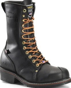 Carolina Men's USA Made Linesman 10" Soft Toe Slip Resist Work Boot -Black- 905