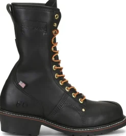 Carolina Men's USA Made Linesman 10" Soft Toe Slip Resist Work Boot -Black- 905