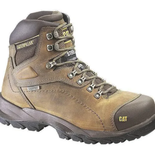 CAT Men's Diagnostic Hi WP Insulated Stl Toe Work Boot - Brown- P89940
