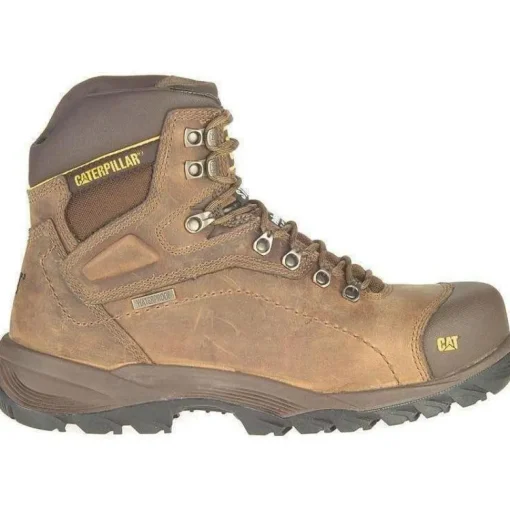 CAT Men's Diagnostic Hi WP Insulated Stl Toe Work Boot - Brown- P89940