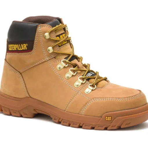CAT Men's Outline Steel Toe Work Book - Wheat - P90801