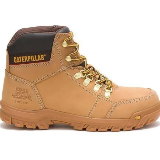 CAT Men's Outline Steel Toe Work Book - Wheat - P90801