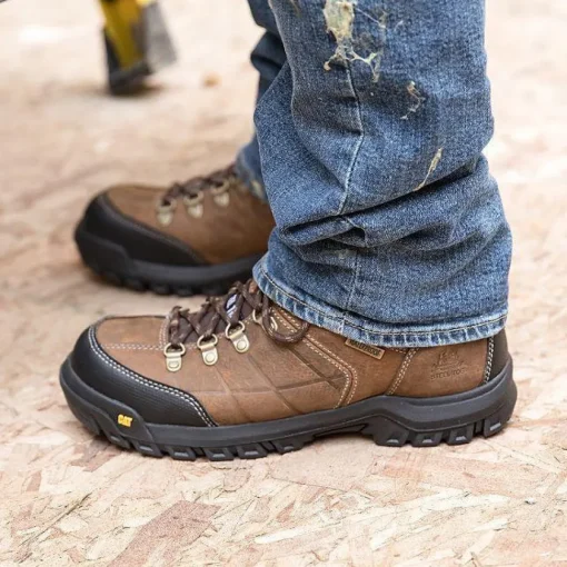 CAT Men's Threshold Steel Toe WP SR Work Boot - Brown - P90935
