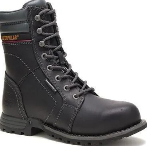 CAT Women's Echo Steel Toe WP Rubber Outsole Work Boot - Black - P90899