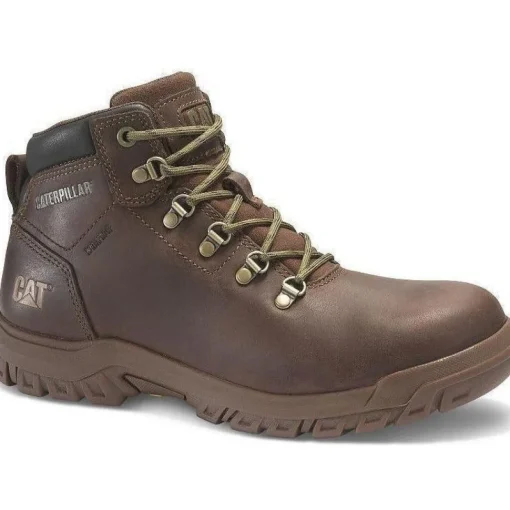 CAT Womens Mae Steel Toe Waterproof Work Shoe - Brown - P91011