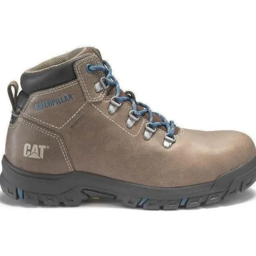 CAT Womens Mae Steel Toe Waterproof Work Shoe - Brown - P91012