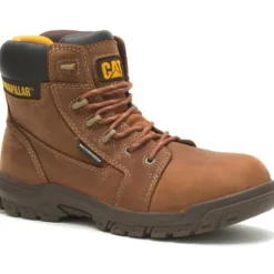 CAT Women's Resorption Waterproof Comp Toe Work Boot - Brown - P91392