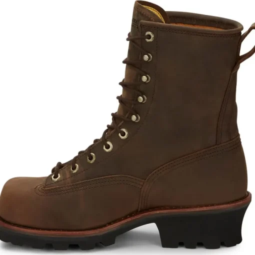 Chippewa Men's Paladin 8" Steel Toe WP Logger Work Boot- Brown- 73101
