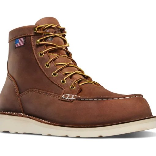 Danner Men's Bull Run 6" Moc Toe USA Made Wedge Work Boot - Tobacco - 15573