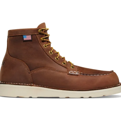 Danner Men's Bull Run 6" Moc Toe USA Made Wedge Work Boot - Tobacco - 15573