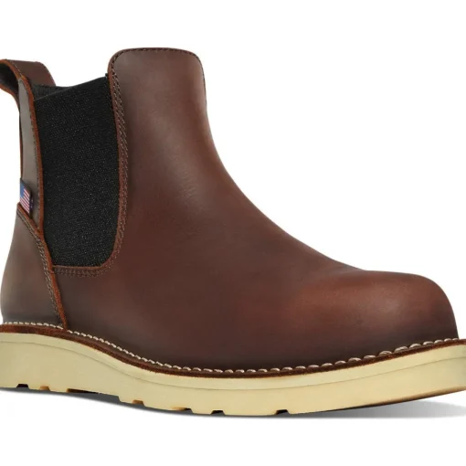 Danner Men's Bull Run 6" Steel Toe Chelsea Work Boot -Brown- 15484