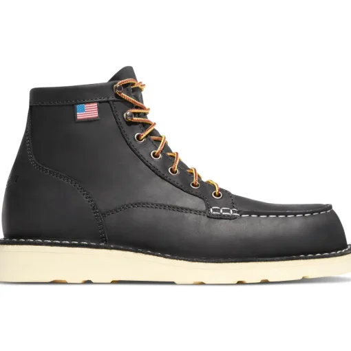 Danner Men's Bull Run USA Made 6" Moc Steel Toe Wedge Work Boot Black 15569