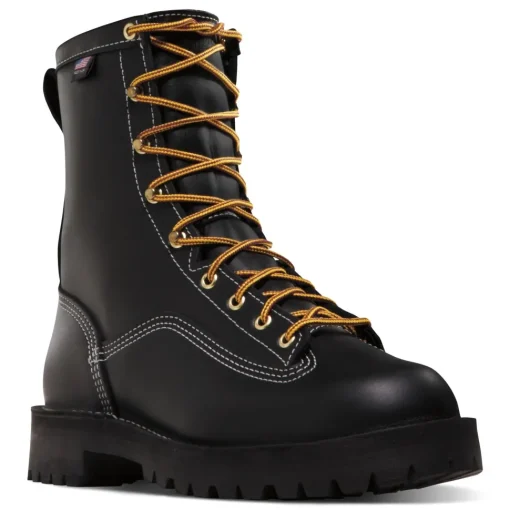 Danner Men's Rain Forest USA Made 8" Comp Toe WP Work Boot Black 11550