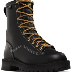 Danner Men's Rain Forest USA Made 8" Soft Toe WP Work Boot Black 11500
