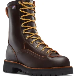 Danner Men's Rain Forest USA Made 8" Soft Toe WP Work Boot Brown 10600