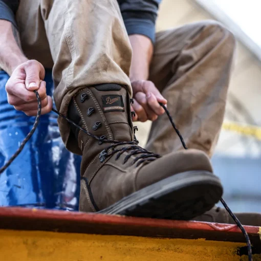 Danner Men's Steel Yard 8" Steel Toe WP Work Boot - Brown - 12534