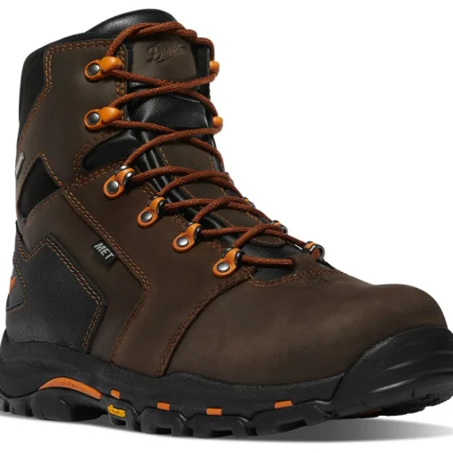 Danner Men's Vicious 6" Safety Toe WP Slip Resist Work Boot -Brown- 13880