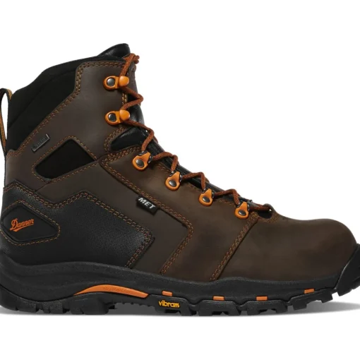 Danner Men's Vicious 6" Safety Toe WP Slip Resist Work Boot -Brown- 13880
