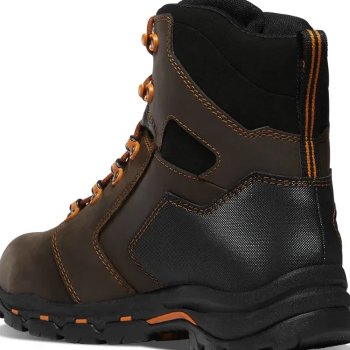 Danner Men's Vicious 6" Safety Toe WP Slip Resist Work Boot -Brown- 13880