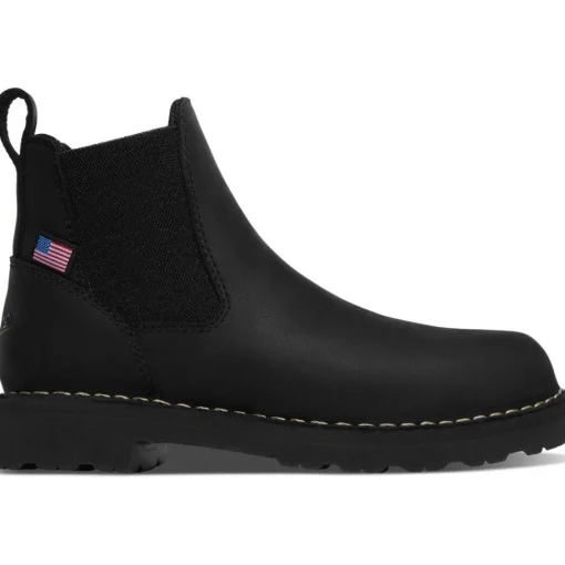 Danner Women's Bull Run 5" Plain Toe Chelsea Work Boot -Black- 15485