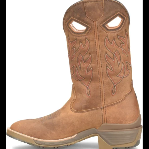 Double H Men's Feudal 12" U Toe Slip Resist Western Work Boot -Brown- DH5421