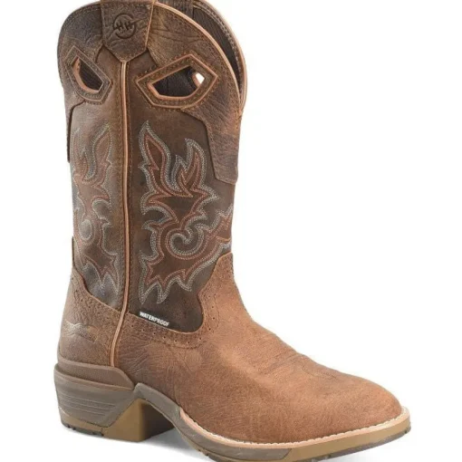 Double H Men's Phantom Rider League 12" U Toe WP Western Work Boot -Brown- DH5427
