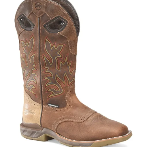 Double H Men's Phantom Rider 13" WP Wide SQ Toe Roper Work Boot -Brown- DH5378