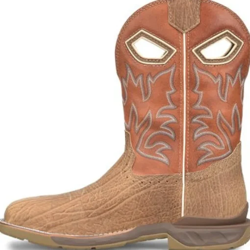 Double H Men's Phantom Rider 11" WD SQ Comp Toe Roper Work Boot -Brown- DH5377
