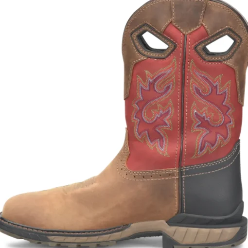 Double H Men's Phantom Rider Symbol 11" Square Toe WP Lug Roper Work Boot -Red- DH5395