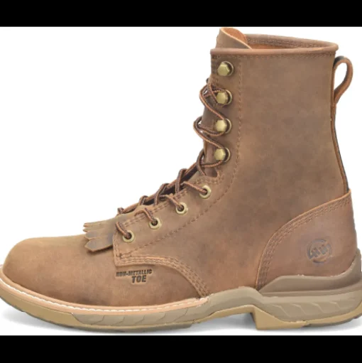 Double H Men's Phantom Rider Raid 8" Slip Resist U Toe Lacer Work Boot -Brown- DH5394