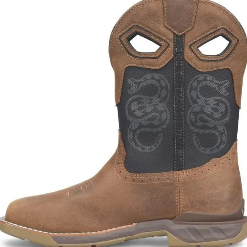 Double H Men's Phantom Rider Serpentine 11" CT Waterproof Western Work Boot -Black- PH5007
