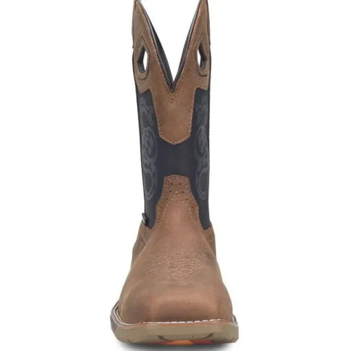 Double H Men's Phantom Rider Serpentine 11" CT Waterproof Western Work Boot -Black- PH5007