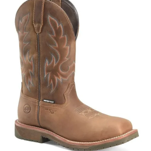 Double H Men's Roper 12" Wide SQ Toe Comp Toe Western Work Boot -Brown- DH6141