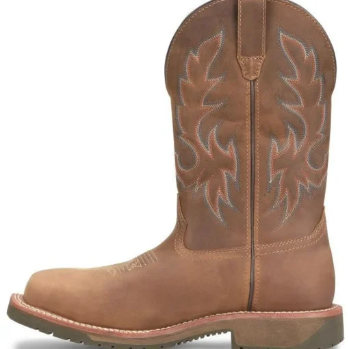 Double H Men's Roper 12" Wide SQ Toe Comp Toe Western Work Boot -Brown- DH6141