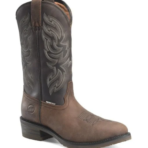 Double H Men's Tascosa 12" R Toe WP Western Classic Boot -Brown- DH4158